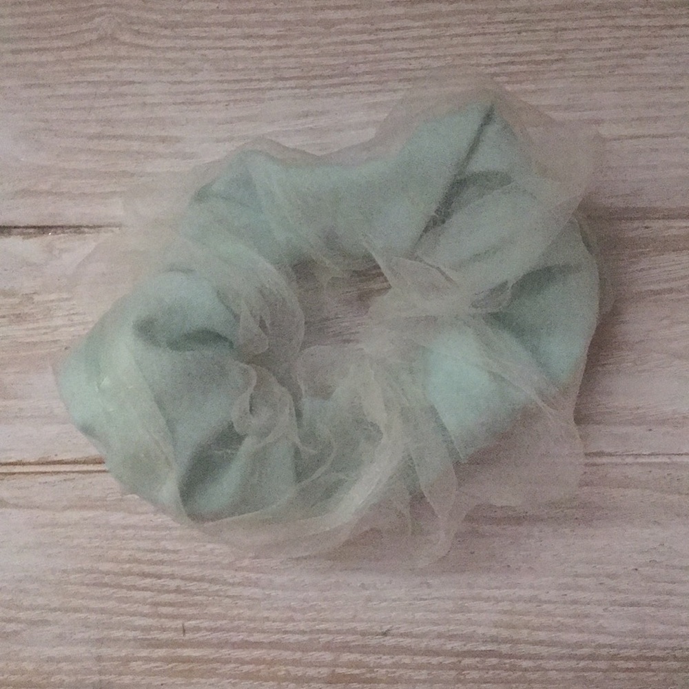 sheer blue scrunchy